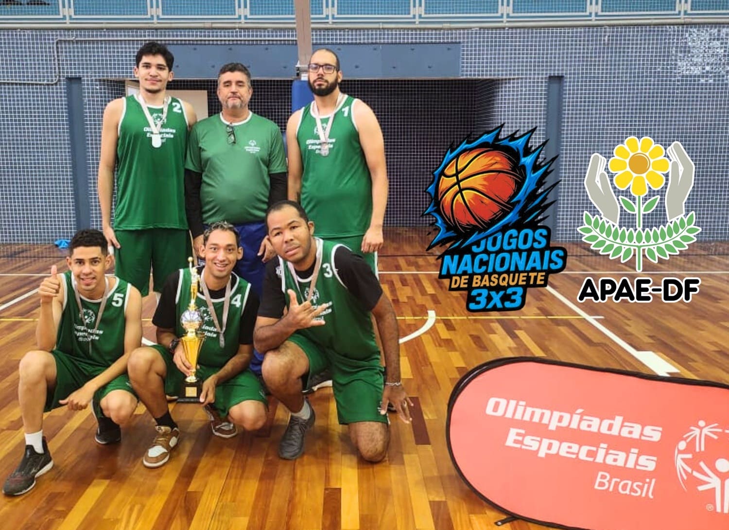 Read more about the article Time da APAE-DF conquista 2º lugar nos Jogos Nacionais de Basquete 3×3 Unificado, em São Paulo