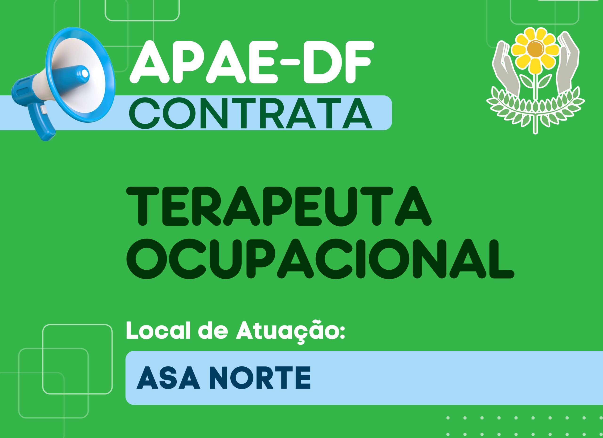 Read more about the article APAE-DF contrata Terapeuta Ocupacional na Asa Norte