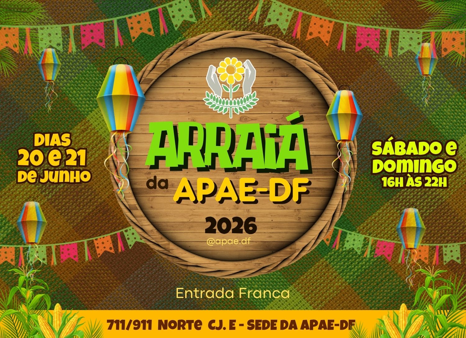 You are currently viewing Arraiá da APAE-DF 2026 terá dois dias de festa junina beneficente em Brasília
